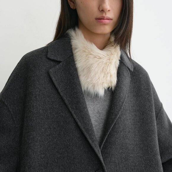 TOTEME Doublé cocoon coat charcoal melange - Picture 5 of 8